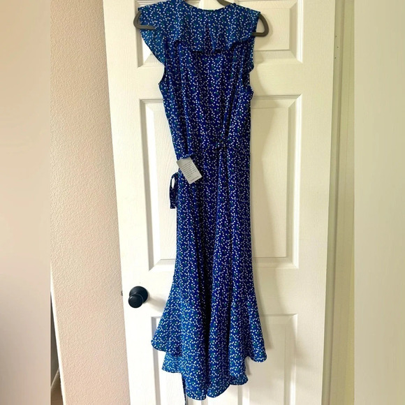Max Studio polka dot wrap dress with ruffle trim NWT size large - Picture 6 of 6